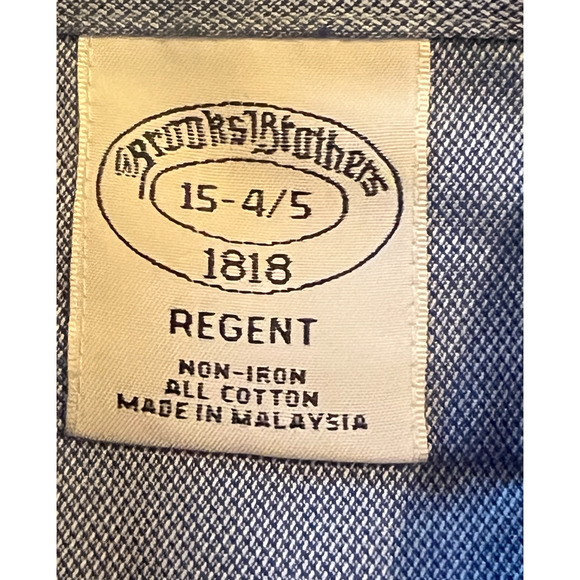 Brooks Brothers Mens Dress Shirt Size 15 4/5 Blue Long Sleeve Regent Button Up - Picture 2 of 6